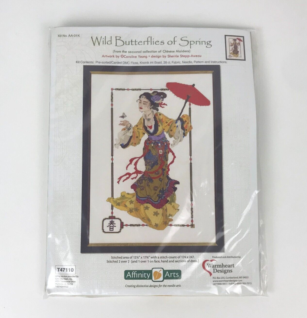 Affinity Arts Wild Butterflies of Spring Cross Stitch Kit AA-01K